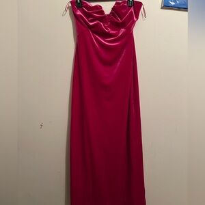 Zara Midi Pink Velvet Dress NWT L